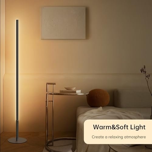 41uKoV3dvBL._SL500_.jpg Marlrin Minimalist 57.8" LED Corner Floor Lamp, 2700K-6500K, Dimmable with Remote, Black. Ideal for Living Room or Bedroom. - Image 8