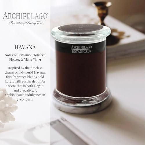 41utzXHn00L._SL500_.jpg Archipelago Botanicals Havana Candle: Bergamot, Tobacco Flower & Ylang Ylang, Lead-Free Wicks, 60-Hour Burn, 8.6 oz. - Image 2