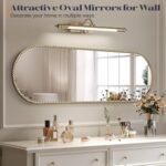 Brauthon 16"x48" Vintage Gold Oval Mirror - Beaded Full-Length Bathroom & Vanity Decor - Image 3