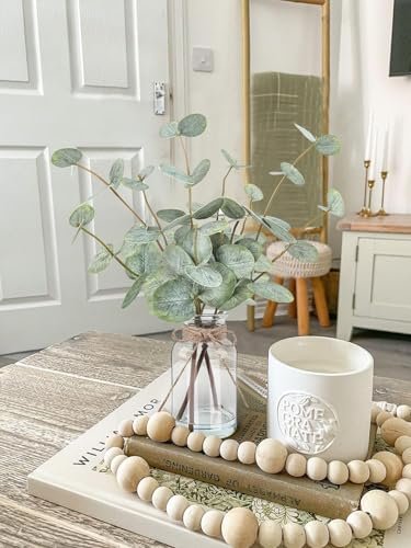 41vzOZ0e0YL._SL500_.jpg Bessol 13.5” Artificial Eucalyptus Stems in Glass Vase with Faux Water for Home, Office, and Weddings - Image 8