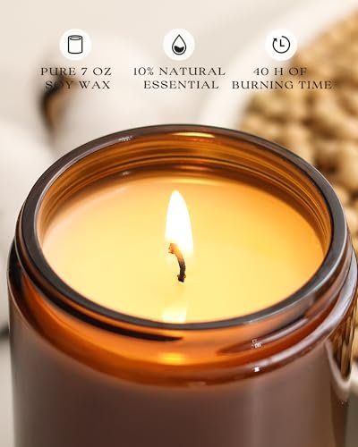 41w5ijuaXGL._SL500_.jpg AOOVOO 6PC Scented Candle Set - Soy Aromatherapy Candles in Lavender, Vanilla, Eucalyptus, Sage, Jasmine, Sandalwood. Perfect for Home Fragrance. - Image 3