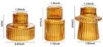 Vixdonos Amber Taper Glass Candlestick Holders for Tealights – Perfect for Weddings, Parties & Centerpieces (Set of 3) - Image 2