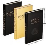 Decorative Hardcover Books for Home Decor - Black & Gold Foiled Set of 3 for Shelves & Tables - Image 2