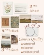 Vintage Gallery Wall Art Set - Retro Farmhouse Nature Canvas Prints for Living Room Decor【Unframed】 - Image 2