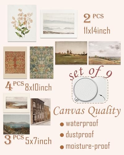 41yPJebPXUL._SL500_.jpg Vintage Gallery Wall Art Set - Retro Farmhouse Nature Canvas Prints for Living Room Decor【Unframed】 - Image 2