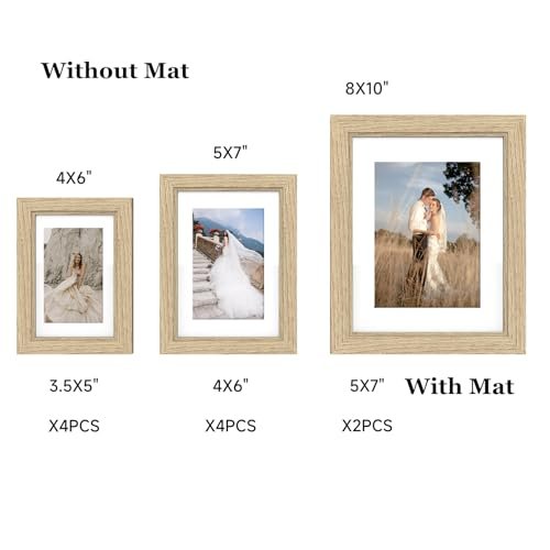 41yPiZJeysL._SL500_.jpg Povrgive 10-Pack Picture Frames Set for Collage Wall Decor - Includes Mat and Real Glass, Perfect for Wall Mounting or Tabletop - Image 3