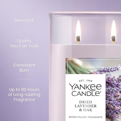 41znUSvkKbL._SL500_.jpg Yankee Candle Large Tumbler: 20 oz Scented Candle, 80-Hour Burn Time, Dried Lavender & Oak Fragrance. - Image 3