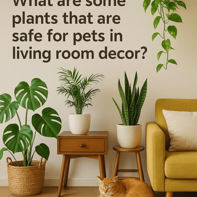 What are some plants that are safe for pets in living room decor?