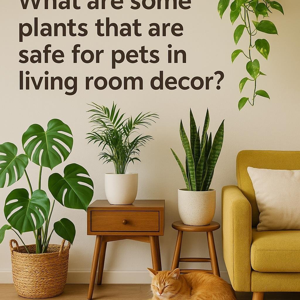 What are some plants that are safe for pets in living room decor?