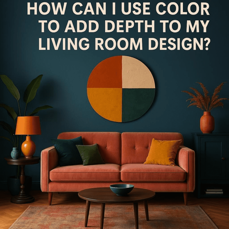 How can I use color to add depth to my living room design?