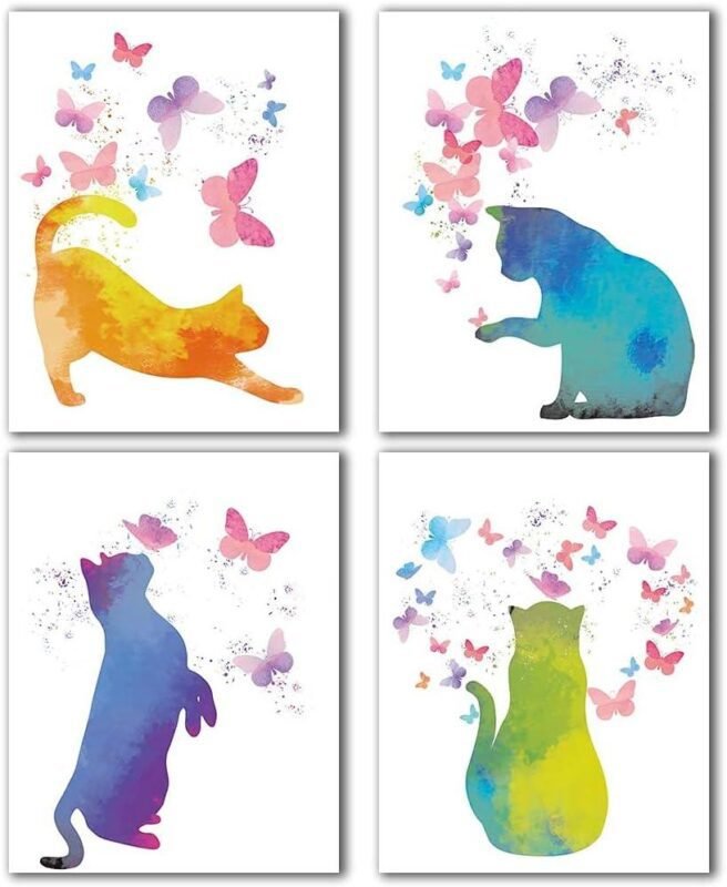 Colorful Cat & Butterfly Prints: A Purr-fect Gift Guide
