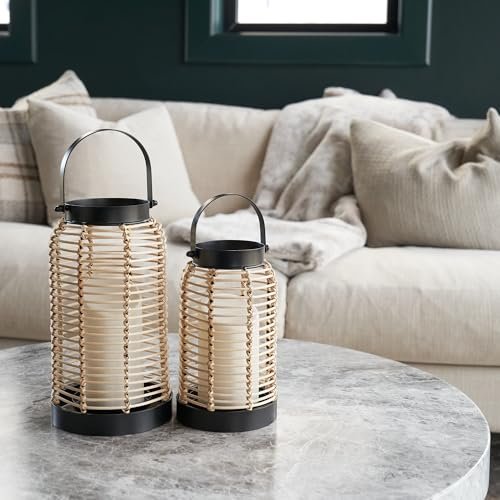 51oBTLNfcL._SL500_.jpg Handcrafted Natural Rattan Boho Lanterns – Elevate Your Home Decor for Indoor & Outdoor Spaces! - Image 6