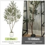 VIVATREES 5FT Artificial Olive Tree with White Planter – Realistic Faux Plant for Home Office Decor - Image 4