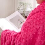 Puncuntex Hot Pink Throw Blanket (50" x 60") - Super Soft, Fuzzy Jacquard Flannel for Mom's Cozy Couch Sofa Gift. - Image 6