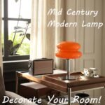 Glivpny Mushroom Lamp: Dimmable Mid-Century Modern Bedside Light for Bedroom & Living Room (Orange) - Image 2