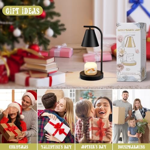 511XkVvlDaL._SL500_.jpg Black Candle Warmer Lamp with Timer, Electric Wax Warmer, 2 Bulbs - Perfect New Home & Women's Gift! - Image 7