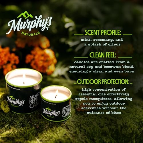 512Y1r-qJqL._SL500_.jpg Murphy's Naturals Mosquito Repellent Candles: Citronella & Essential Oils, 9oz, 30-Hour Burn, 2-Pack. - Image 2