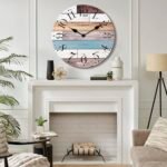 CLXEAST 24-Inch Multicolor Woodgrain Shiplap Wall Clock for Living Room Decor – Large Farmhouse & Coastal Style Gift - Image 5