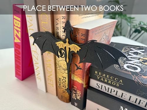 513t4iGQw5L._SL500_.jpg TwoDays 4th Wing Dragon Bookshelf Decor – Fantasy Romance Gifts for Book Lovers (8.5'' x 6.8'') - Image 3