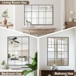 Suidia 30" x 40" Black Metal Framed Decorative Wall Mirror for Bedroom, Living Room & Entryway. - Image 8
