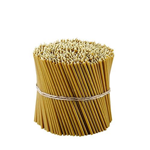 Danilovo Pure Beeswax Candles - Honey-Scented Thin Tapers, 50 Pack, Danilovo Pure Beeswax Candles - Honey-Scented, Decorative Thin Taper Candles - Ideal for Birthday Decoration or Church Prayers - Drip Free, Tall & Smokeless Pack of 50 pcs, 6.3 x 0.2 inch