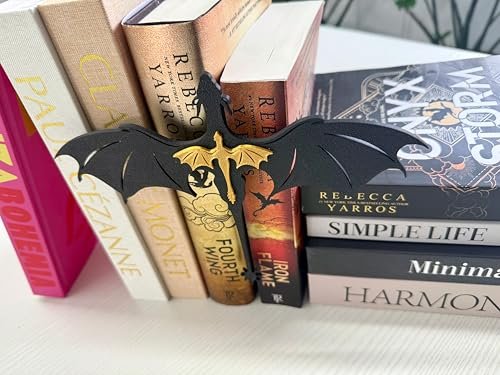 514qI3GgoRL._SL500_.jpg TwoDays 4th Wing Dragon Bookshelf Decor – Fantasy Romance Gifts for Book Lovers (8.5'' x 6.8'') - Image 6