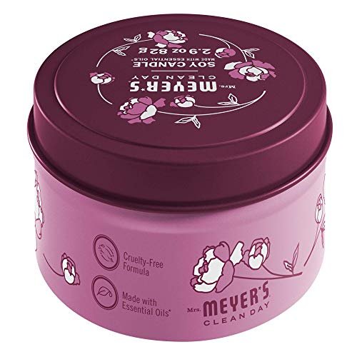 5151ydJxLAL._SL500_.jpg MRS. MEYER'S CLEAN DAY Soy Tin Candle, 12-Hour Burn, Soy Wax & Essential Oils, Peony, 2.9 Oz. - Image 2