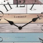 CLXEAST 24-Inch Multicolor Woodgrain Shiplap Wall Clock for Living Room Decor – Large Farmhouse & Coastal Style Gift - Image 4