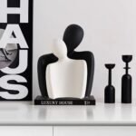 CESTATIVO Ceramic Couple Statues - Hugging Figurines for Home & Office Decor, Modern Black & White Sculptures - Image 6