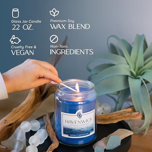 516UJdmWrFL._SL500_.jpg Havenwick Moonlit Reflection 22-oz Soy Blend Candle: 110-130 Hours, Perfect for Housewarming Gifts! - Image 5