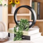 Der Rose 2-Pack Hanging Fake Succulents in Black Pots for Boho Farmhouse Wall Decor - Image 6