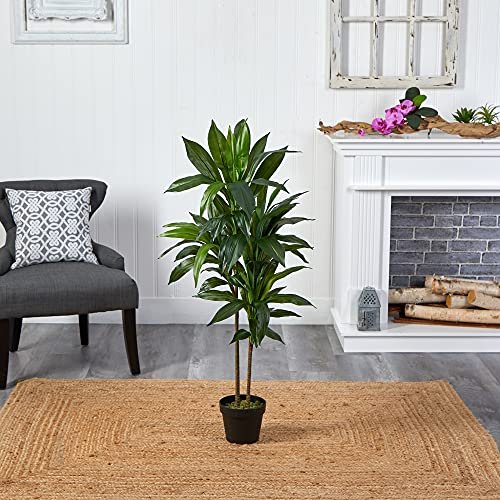518E4PLcRYS._SL500_.jpg Almost Natural 48-Inch Real Touch Dracaena Silk Plant in Green - Perfect for Home Décor! - Image 5