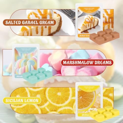 518aNgYE0WL._SL500_.jpg SCENTORINI Fall Scented Wax Melts - 6 Pack: Cinnamon Roll, Salted Caramel, Marshmallow, Lemon, Apple, Vanilla. - Image 3