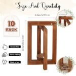 OurWarm 10-Piece Wedding Centerpieces: Rustic Wood Lantern Table Decorations for Weddings and Parties (Brown) - Image 2