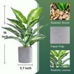 JC Nateva 16" Small Artificial Tropical Plants - Perfect Faux Decor for Office, Home & Bathroom - Image 3