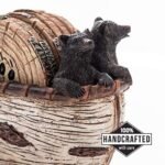 Set of 6 Rustic Bear Coasters in Handmade Canoe with Cute Black Bear Figurines. Perfect Lodge Decor! - Image 2
