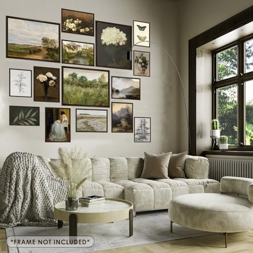 51AWCSOgeYL._SL500_.jpg LANCHI95 15-Piece Vintage Wall Art Set, Eclectic Prints for Bedroom, Moody French Country Decor (Unframed) - Image 3