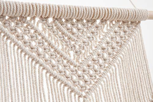 51An-ZhEdLL._SL500_.jpg Dahey 2-Piece Macrame Wall Hanging Set - Boho Chic Woven Art for Bedroom, Nursery, and Gallery. 13" W x 27" L & 13" W x 29" L. - Image 5