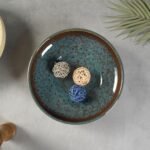 STE-CER 10.2-Inch Peacock Green Ceramic Fruit Bowl - Decorative Pedestal Serving Bowl for Kitchen Counter. - Image 4