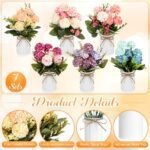 Wavwavw 6-Set Artificial Hydrangea Flower Centerpieces with Vase & Hemp Rope for Tables - Perfect for Weddings, Home, Office, or Parties! - Image 5