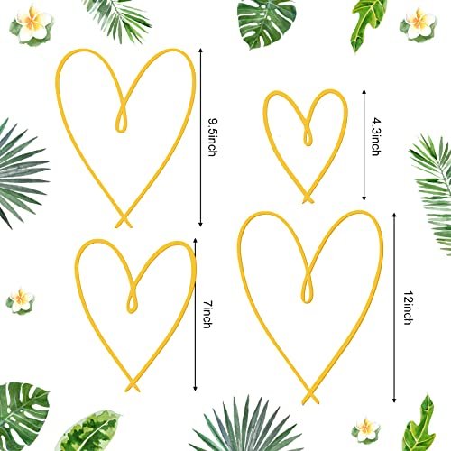 51DQiLL95mL._SL500_.jpg Pangda 4-Piece Metal Heart Wall Art Decor - Gold Love Heart Signs for Bedroom & Living Room. - Image 2