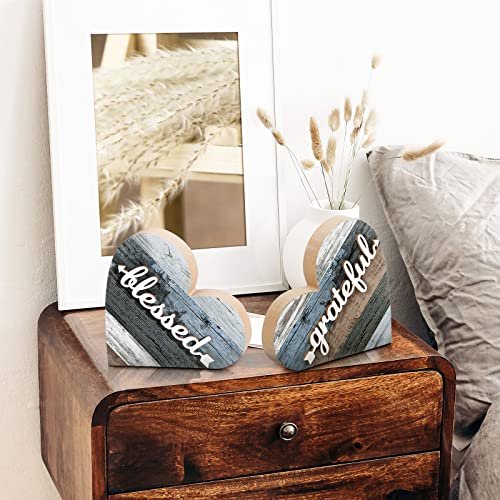 51EJNZKduL._SL500_.jpg Jetec 2-Piece Rustic Wooden Heart Decor for Living Room Centerpieces – Farmhouse Home Gifts! - Image 5