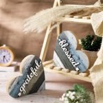 Jetec 2-Piece Rustic Wooden Heart Decor for Living Room Centerpieces – Farmhouse Home Gifts! - Image 6