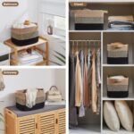 OEASKET Storage Baskets for Organizing | Pack of 3 Decorative Woven Bins for Shelves, Closets, Toys, and Nursery (Black & Brown) - Image 7