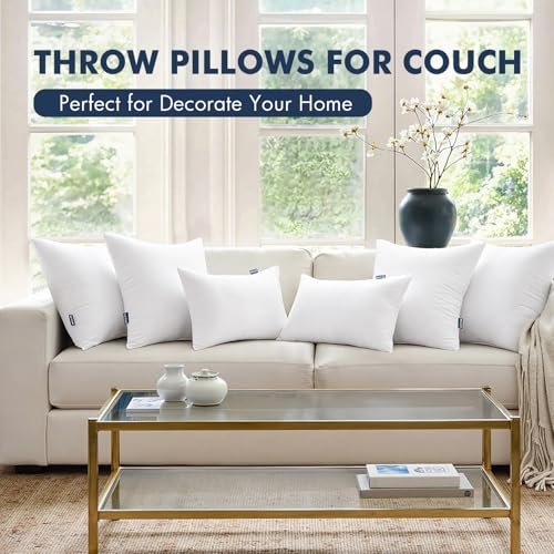 51Fhu4Q8jyL._SL500_.jpg MIULEE Throw Pillow Inserts, Set of 2, 18x18 Inches, Filled with 100% Virgin Fiber for Couch or Bed. - Image 5