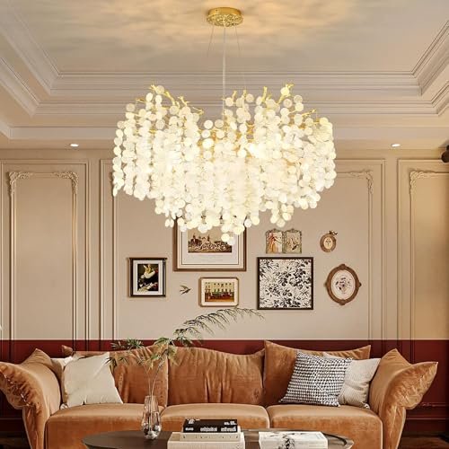 51G5m-65KKL._SL500_.jpg VBKK 32" Coastal Gold Chandelier: 10-Light Crystal Fixture for Dining, Living Room, Bedroom, and Entryway. - Image 6