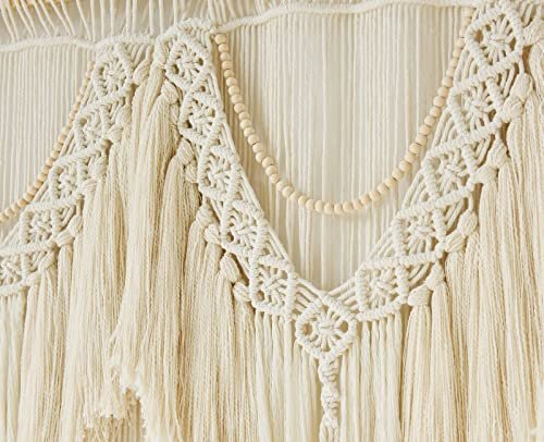 51GW4v2MiRL._SL500_.jpg IOWER Extra Large Boho Macrame Wall Decor: 75" W x 35" L Handcrafted Hanging Art - Image 7