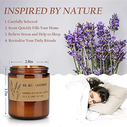 51Ges3VW86L._SL500_.jpg Home Scented Candles Set - 4 Pack Soy Candles for Men/Women, Long-Lasting Lavender Gifts, Perfect for Mother's Day, Birthdays, Anniversaries. - Image 6