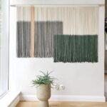 Large Green Dip Dye Macrame Wall Hanging - Bohemian Yarn Tapestry Decor 57"W x 35"L - Image 2