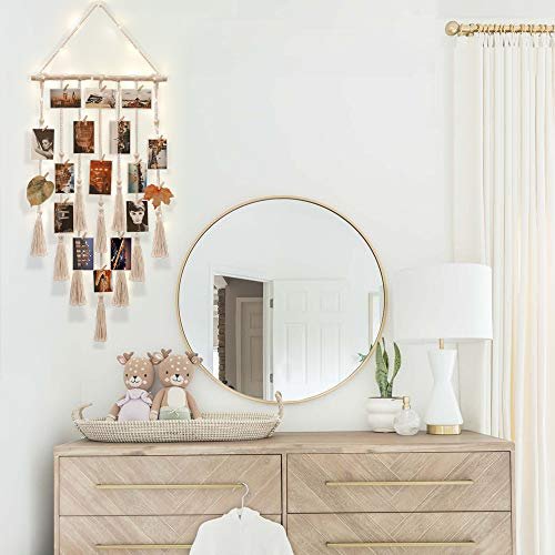 51ILuFdAIFL._SL500_.jpg Homecor Macrame Photo Display: Boho Wall Decor with 30 Clip Picture Frame, Perfect Gift for Teen Girls 10-14! - Image 7
